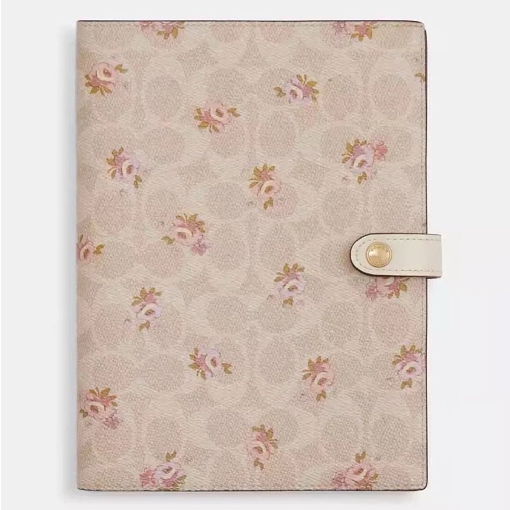Coach Leather and Floral Canvas Patterned Notebook with Cover
